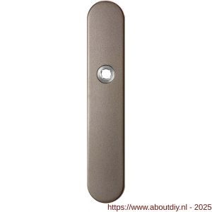 GPF Bouwbeslag Anastasius 1120.A3L blind deurkruk gatdeel linkswijzend langschild afgerond 218x40x8,5 mm blind Mocca blend - A21011151 - afbeelding 1