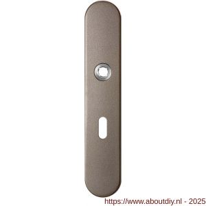 GPF Bouwbeslag Anastasius 1120.A3R BB56 deurkruk gatdeel rechtswijzend langschild afgerond 218x40x8,5 mm BB56 Mocca blend - A21011156 - afbeelding 1