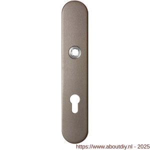 GPF Bouwbeslag Anastasius 1120.A3R PC72 deurkruk gatdeel rechtswijzend langschild afgerond 218x40x8,5 mm PC72 Mocca blend - A21011158 - afbeelding 1