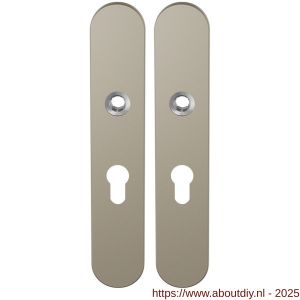 GPF Bouwbeslag Anastasius 1120.A4 PC55 langschild afgerond enkelverend 218x40x8,5 mm PC55 Champagne blend - A21011194 - afbeelding 1