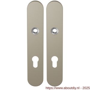 GPF Bouwbeslag Anastasius 1120.A4 PC72 langschild afgerond enkelverend 218x40x8,5 mm PC72 Champagne blend - A21011195 - afbeelding 1