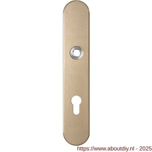 GPF Bouwbeslag Anastasius 1120.A4L PC72 deurkruk gatdeel linkswijzend langschild afgerond 218x40x8,5 mm PC72 Champagne blend - A21011199 - afbeelding 1