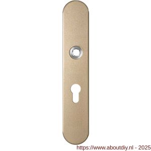 GPF Bouwbeslag Anastasius 1120.A4R PC55 deurkruk gatdeel rechtswijzend langschild afgerond 218x40x8,5 mm PC55 Champagne blend - A21011202 - afbeelding 1