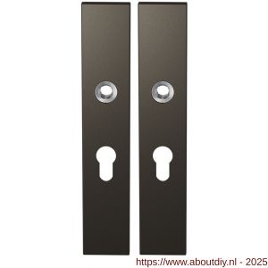 GPF Bouwbeslag Anastasius 1125.A1 PC55 langschild rechthoekig enkelverend 218x40x8,5 mm PC55 Dark blend - A21011179 - afbeelding 1