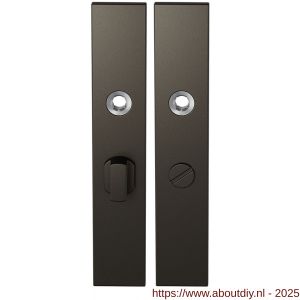 GPF Bouwbeslag Anastasius 1125.A1 WC55/8 groot langschild rechthoekig enkelverend 218x40x8,5 mm WC55/8 grote knop Dark blend - A21011188 - afbeelding 1