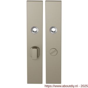 GPF Bouwbeslag Anastasius 1125.A4 WC57/5 groot langschild rechthoekig enkelverend 218x40x8,5 mm WC57/5 grote knop Champagne blend - A21013116 - afbeelding 1