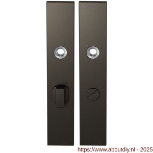 GPF Bouwbeslag Anastasius 1125.A1 WC63/8 groot langschild rechthoekig 218x40x8,5 mm WC63/8 grote knop Dark blend - A21011189 - afbeelding 1