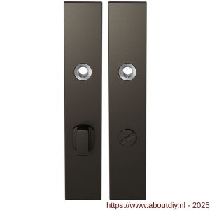 GPF Bouwbeslag Anastasius 1125.A1 WC72/8 groot langschild rechthoekig enkelverend 218x40x8,5 mm WC72/8 grote knop Dark blend - A21011191 - afbeelding 1