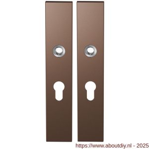 GPF Bouwbeslag Anastasius 1125.A2 PC55 langschild rechthoekig enkelverend 218x40x8,5 mm PC55 Bronze blend - A21011134 - afbeelding 1