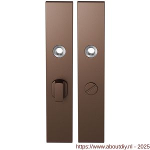 GPF Bouwbeslag Anastasius 1125.A2 WC57/5 groot langschild rechthoekig enkelverend 218x40x8,5 mm WC57/5 grote knop Bronze blend - A21013115 - afbeelding 1