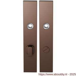 GPF Bouwbeslag Anastasius 1125.A2 WC72/8 groot langschild rechthoekig enkelverend 218x40x8,5 mm WC72/8 grote knop Bronze blend - A21011146 - afbeelding 1