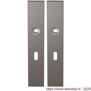 GPF Bouwbeslag Anastasius 1125.A3 BB56 langschild rechthoekig enkelverend 218x40x8,5 mm BB56 Mocca blend - A21011163 - afbeelding 1