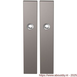 GPF Bouwbeslag Anastasius 1125.A3 blind langschild rechthoekig enkelverend 218x40x8,5 mm blind Mocca blend - A21011162 - afbeelding 1