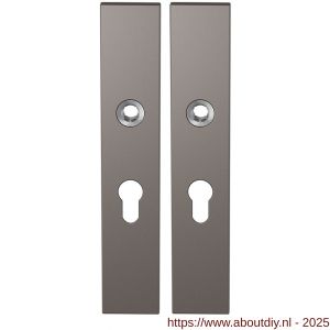 GPF Bouwbeslag Anastasius 1125.A3 PC55 langschild rechthoekig enkelverend 218x40x8,5 mm PC55 Mocca blend - A21011164 - afbeelding 1