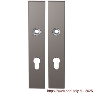 GPF Bouwbeslag Anastasius 1125.A3 PC72 langschild rechthoekig enkelverend 218x40x8,5 mm PC72 Mocca blend - A21011165 - afbeelding 1