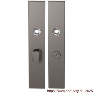 GPF Bouwbeslag Anastasius 1125.A3 WC57/5 groot langschild rechthoekig enkelverend 218x40x8,5 mm WC57/5 grote knop Mocca blend - A21012689 - afbeelding 1
