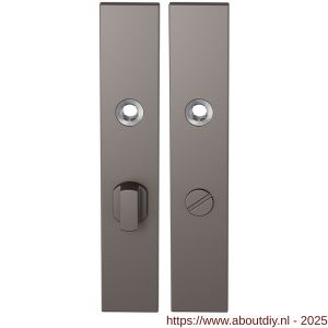 GPF Bouwbeslag Anastasius 1125.A3 WC63/8 groot langschild rechthoekig 218x40x8,5 mm WC63/8 grote knop Mocca blend - A21011175 - afbeelding 1