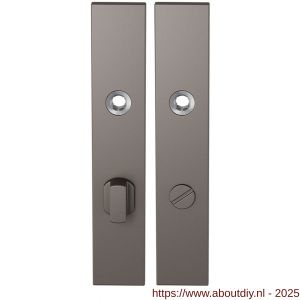 GPF Bouwbeslag Anastasius 1125.A3 WC72/8 groot langschild rechthoekig enkelverend 218x40x8,5 mm WC72/8 grote knop Mocca blend - A21011176 - afbeelding 1
