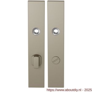 GPF Bouwbeslag Anastasius 1125.A4 WC72/8 groot langschild rechthoekig enkelverend 218x40x8,5 mm WC72/8 grote knop Champagne blend - A21011221 - afbeelding 1