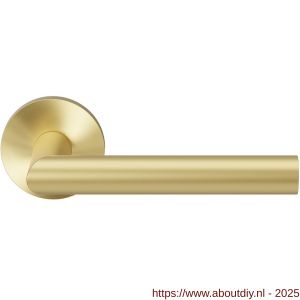 GPF Bouwbeslag Entree 115VRP4 L-haaks model 19 mm deurkruk op rozet 53x6 mm PVD mat messing - A21009213 - afbeelding 1