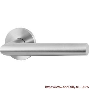 GPF Bouwbeslag Entree 115VRR L-haaks model 19 mm deurkruk gatdeel op rozet 53x6 mm rechtswijzend RVS geborsteld - A21010021 - afbeelding 1