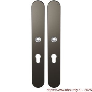GPF Bouwbeslag Anastasius 1170.A1 PC55 langschild afgerond enkelverend 282x40x8,5 mm PC55 Dark blend - A21012558 - afbeelding 1