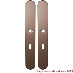 GPF Bouwbeslag Anastasius 1170.A2 BB56 langschild afgerond enkelverend 282x40x8,5 mm BB56 Bronze blend - A21012573 - afbeelding 1
