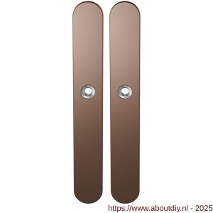 GPF Bouwbeslag Anastasius 1170.A2 blind langschild afgerond enkelverend 282x40x8,5 mm blind Bronze blend - A21012572 - afbeelding 1