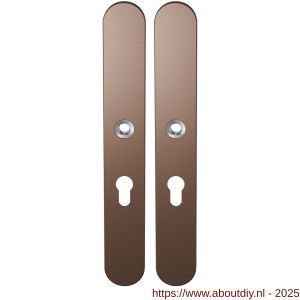 GPF Bouwbeslag Anastasius 1170.A2 PC55 langschild afgerond enkelverend 282x40x8,5 mm PC55 Bronze blend - A21012574 - afbeelding 1