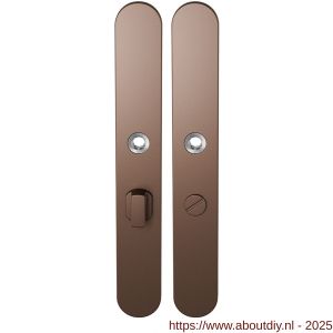 GPF Bouwbeslag Anastasius 1170.A2 WC55/8 groot langschild afgerond enkelverend 282x40x8,5 mm WC55/8 grote knop Bronze blend - A21012584 - afbeelding 1