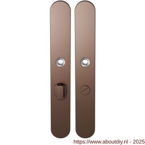 GPF Bouwbeslag Anastasius 1170.A2 WC57/5 groot langschild afgerond enkelverend 282x40x8,5 mm WC57/5 grote knop Bronze blend - A21012585 - afbeelding 1