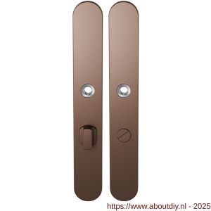 GPF Bouwbeslag Anastasius 1170.A2 WC63/8 groot langschild afgerond enkelverend 282x40x8,5 mm WC63/8 grote knop Bronze blend - A21012586 - afbeelding 1