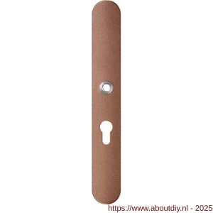 GPF Bouwbeslag Anastasius 1170.A2L PC55 deurkruk gatdeel linkswijzend langschild afgerond 282x40x8,5 mm PC55 Bronze blend - A21012578 - afbeelding 1