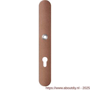 GPF Bouwbeslag Anastasius 1170.A2R PC72 deurkruk gatdeel rechtswijzend langschild afgerond 282x40x8,5 mm PC72 Bronze blend - A21012583 - afbeelding 1