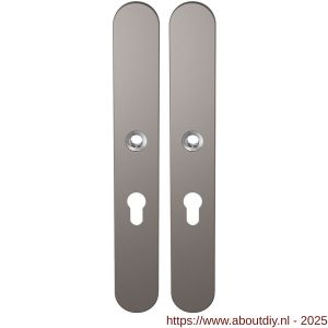 GPF Bouwbeslag Anastasius 1170.A3 PC55 langschild afgerond enkelverend 282x40x8,5 mm PC55 Mocca blend - A21012590 - afbeelding 1
