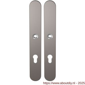 GPF Bouwbeslag Anastasius 1170.A3 PC72 langschild afgerond enkelverend 282x40x8,5 mm PC72 Mocca blend - A21012591 - afbeelding 1