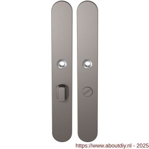 GPF Bouwbeslag Anastasius 1170.A3 WC55/8 groot langschild afgerond enkelverend 282x40x8,5 mm WC55/8 grote knop Mocca blend - A21012600 - afbeelding 1