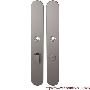 GPF Bouwbeslag Anastasius 1170.A3 WC63/8 groot langschild afgerond enkelverend 282x40x8,5 mm WC63/8 grote knop Mocca blend - A21012602 - afbeelding 1
