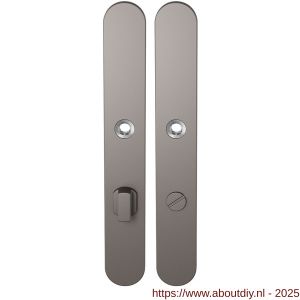 GPF Bouwbeslag Anastasius 1170.A3 WC72/8 groot langschild afgerond enkelverend 282x40x8,5 mm WC72/8 grote knop Mocca blend - A21012603 - afbeelding 1