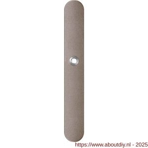GPF Bouwbeslag Anastasius 1170.A3R blind deurkruk gatdeel rechtswijzend langschild afgerond 282x40x8,5 mm blind Mocca blend - A21012596 - afbeelding 1