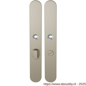 GPF Bouwbeslag Anastasius 1170.A4 WC57/5 groot langschild afgerond enkelverend 282x40x8,5 mm WC57/5 grote knop Champagne blend - A21012617 - afbeelding 1