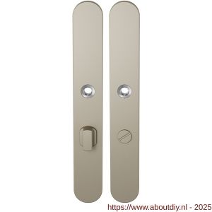 GPF Bouwbeslag Anastasius 1170.A4 WC63/8 groot langschild afgerond enkelverend 282x40x8,5 mm WC63/8 grote knop Champagne blend - A21012618 - afbeelding 1