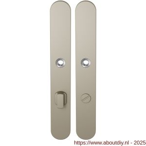GPF Bouwbeslag Anastasius 1170.A4 WC72/8 groot langschild afgerond enkelverend 282x40x8,5 mm WC72/8 grote knop Champagne blend - A21012619 - afbeelding 1