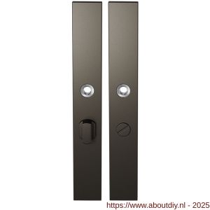 GPF Bouwbeslag Anastasius 1175.A1 WC55/8 groot langschild rechthoekig enkelverend 282x40x8,5 mm WC55/8 grote knop Dark blend - A21012632 - afbeelding 1