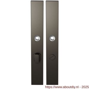GPF Bouwbeslag Anastasius 1175.A1 WC63/8 groot langschild rechthoekig enkelverend 282x40x8,5 mm WC63/8 grote knop Dark blend - A21012634 - afbeelding 1