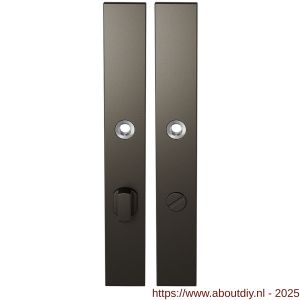 GPF Bouwbeslag Anastasius 1175.A1 WC72/8 groot langschild rechthoekig enkelverend 282x40x8,5 mm WC72/8 grote knop Dark blend - A21012635 - afbeelding 1