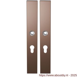 GPF Bouwbeslag Anastasius 1175.A2 PC55 langschild rechthoekig enkelverend 282x40x8,5 mm PC55 Bronze blend - A21012638 - afbeelding 1