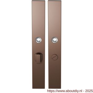 GPF Bouwbeslag Anastasius 1175.A2 WC55/8 groot langschild rechthoekig enkelverend 282x40x8,5 mm WC55/8 grote knop Bronze blend - A21012648 - afbeelding 1
