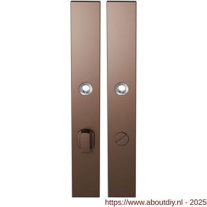 GPF Bouwbeslag Anastasius 1175.A2 WC72/8 groot langschild rechthoekig enkelverend 282x40x8,5 mm WC72/8 grote knop Bronze blend - A21012651 - afbeelding 1