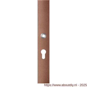 GPF Bouwbeslag Anastasius 1175.A2L PC55 deurkruk gatdeel linkswijzend langschild rechthoekig 282x40x8,5 mm PC55 Bronze blend - A21012642 - afbeelding 1